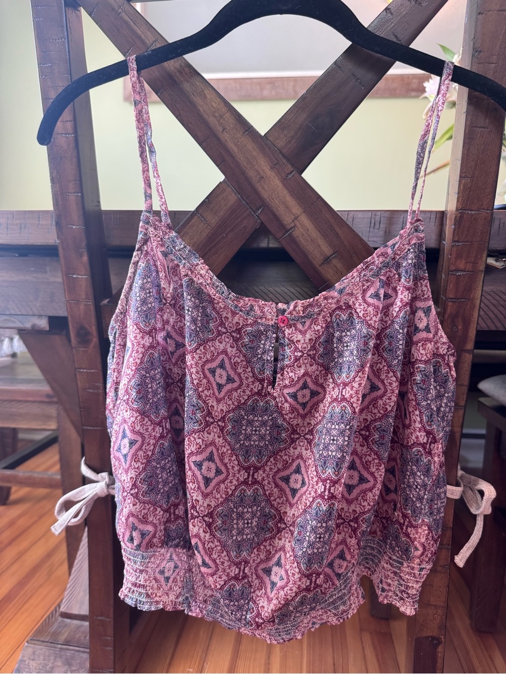 American Eagle Outfitters Pink Paisley-Print Spaghetti Strap Camisole